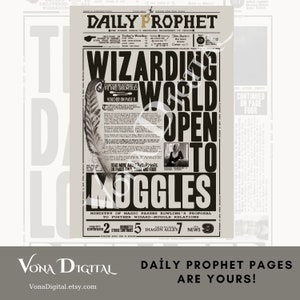 Daily Prophet Page Printable PDF, HP Digital Poster, Daily Prophet ...
