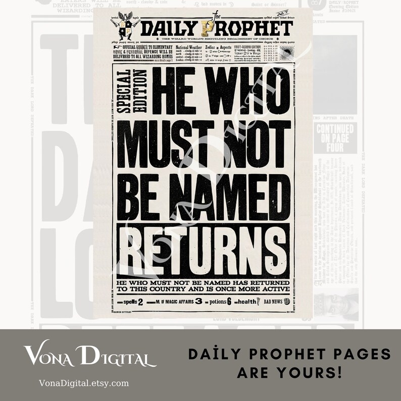 Daily Prophet Page Printable PDF HP Digital Poster Daily - Etsy