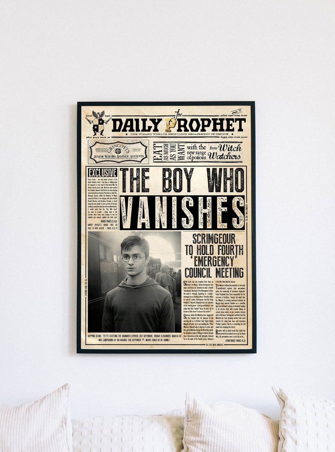 Daily Prophet Page Printable PDF, HP Digital Poster, Daily Prophet ...