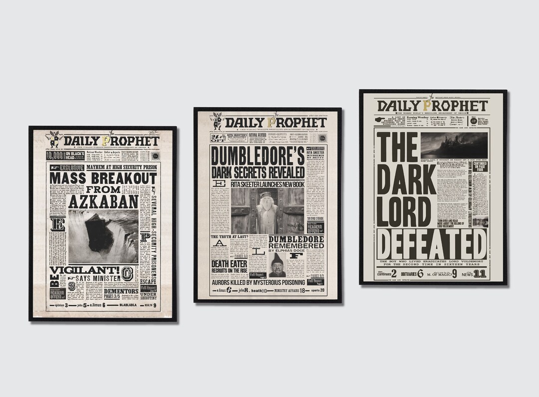 Daily Prophet Pages Printable PDF, HP Digital Poster, Daily Prophet ...