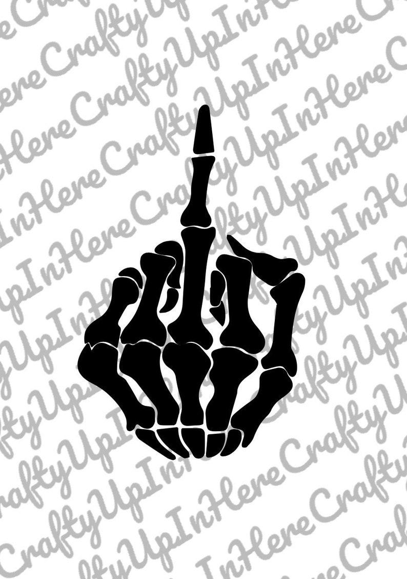 Skeleton Middle Finger Decal - Etsy
