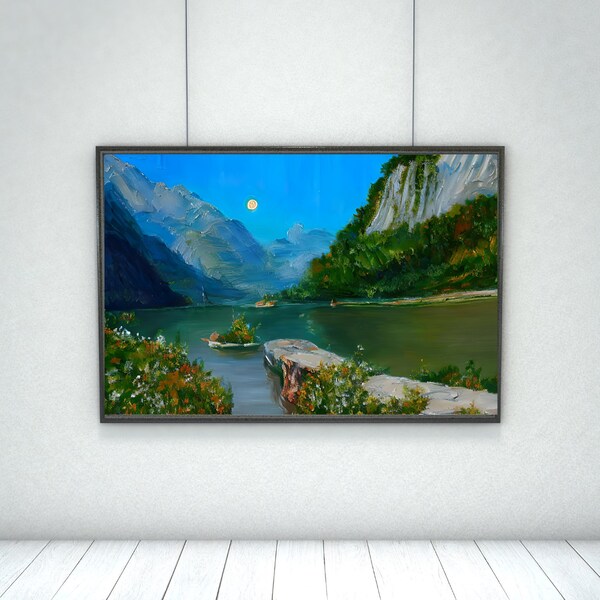 Königssee Ölgemälde Van Gogh Style Wall Art, Canvas Print, Wall Decoration