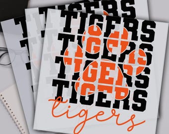 Tigers, Vintage Tiger, Tiger Football Dtf Transfer, Animal Lover Ready For Press, Custom Dtf Transfers, Full Color Heat Transfer, DTF Prints