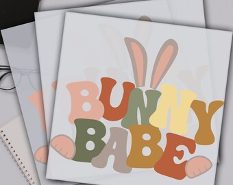 Bunny Babe Easter Dtf Transfer, Boys Easter Day Ready For Press, Custom Dtf Transfers, Full Color Heat Transfer, DTF Prints