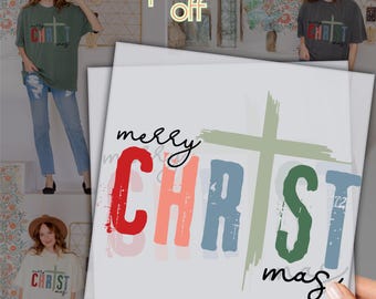 Merry Christmas Dtf Transfer: Cristian Christmas DTF Transfer