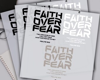 Faith Over Fear Dtf Transfer, Christian Dtf Prints, Ready For Press, Custom Dtf Transfers, Full Color Heat Transfer, DTF Transfers