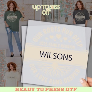 Custom Family Reunion DTF, Our Roots Run Deep Shirt, 2025 Family Gathering Transfer, Custom Name Ready To Press Design, Matching Reunion Tee
