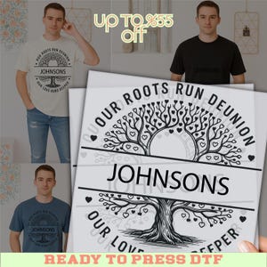 Family Reunion DTF Transfer, Our Roots Run Deep Design, Customizable Family Tree Shirt, Personalized DTF Print,, Family Name Shirt