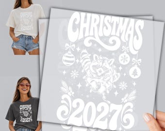 Custom Christmas Raccoon Heat Press: Personalized Color