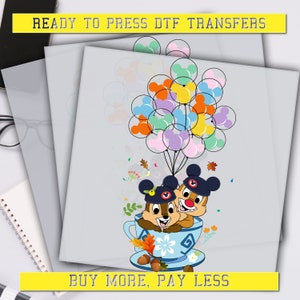 Disney Dtf Transfer, Disney World Ready For Press, Custom Dtf Transfers, Full Color Heat Transfer, DTF Prints