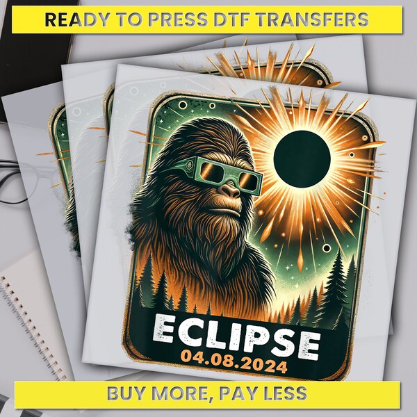 Monkey Total Solar Eclipse Glasses Dtf Transfer, Eclipse Souvenir Ready For Press, Custom Dtf Transfers, Full Color Heat Transfer,DTF Prints