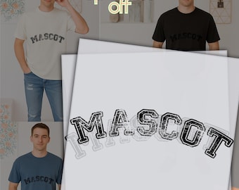 Custom Color & Mascot DTF Transfer: Curvy Text Personalized School Spirit Shirt Design