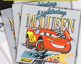Lightning Queen Fast Car Dtf Transfer, Disney World Ready For Press, Custom Dtf Transfers, Full Color Heat Transfer, DTF Prints