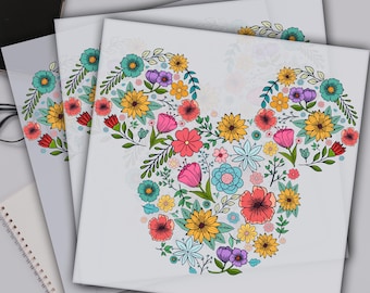 Floral Disney Trip Dtf Transfer, Mickey and Minnie Disney World Ready For Press, Custom Dtf Transfers, Full Color Heat Transfer, DTF Prints