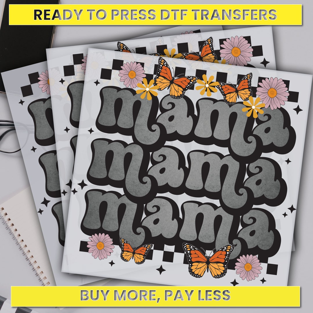 Retro Floral Mama Dtf Transfer, Mother's Day Gift Ready for Press ...