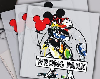 Disney Wrong Park Dtf Transfer, Wrong Park With Disney Balloons Ready For Press, Custom Dtf Transfers, Full Color Heat Transfer, DTF Prints