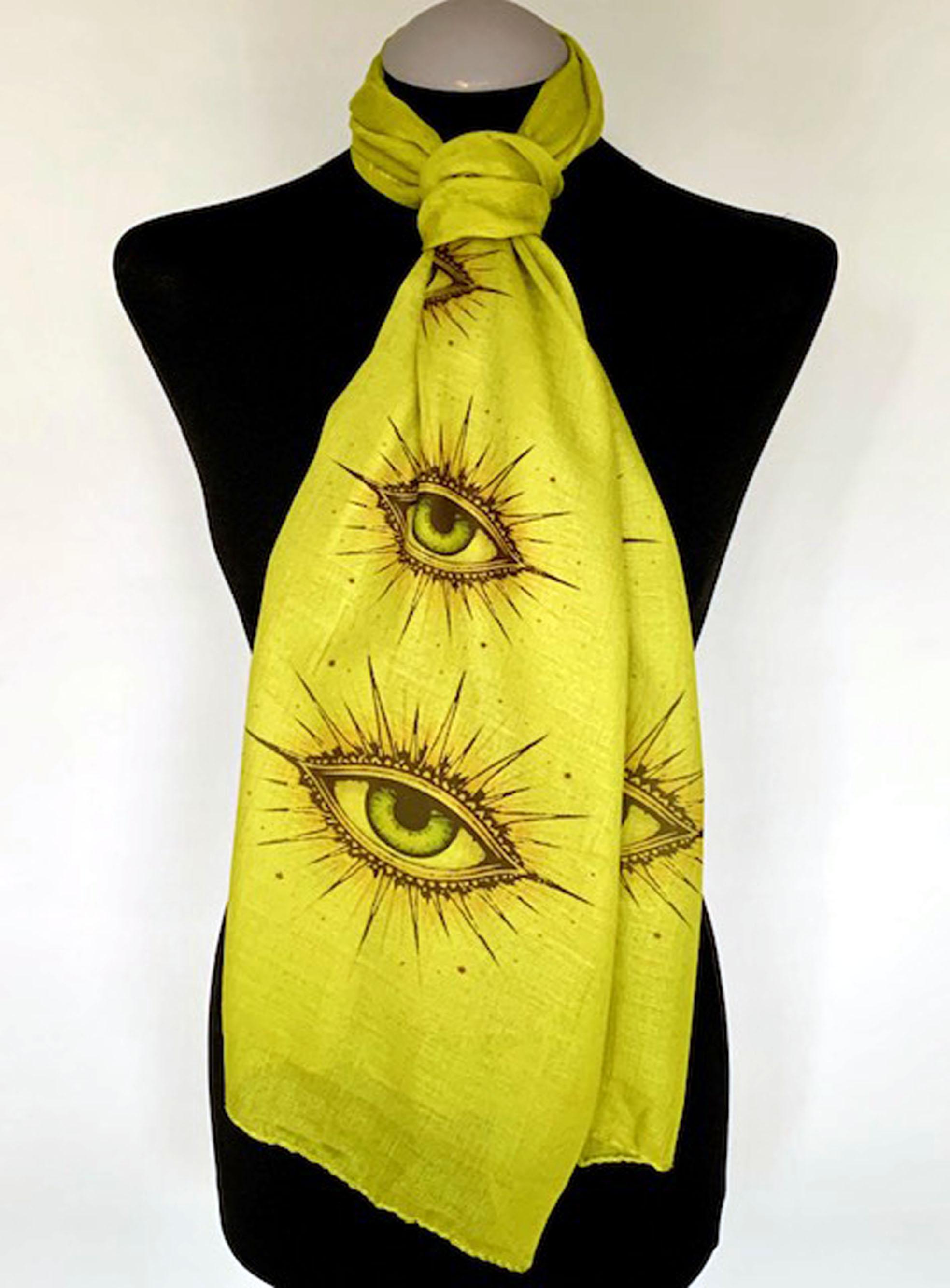 All Seeing Eye Scarf – Divine Protection Gift. Army Green, Lightweight ...