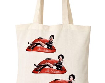 Rocky Horror Picture Show Inspired Tote Bag – Shopper with Hot Patootie Print. Unisex