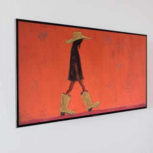 Walking Figure Minimal Art | Modern Naive Painting | Samsung Frame TV Screensaver 4K