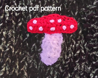 Crochet Mushroom Applique Pattern (PDF Pattern)