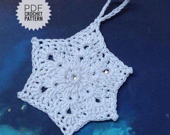 Crochet Star Ornament Pattern • Easy Christmas Decoration (PDF Tutorial)