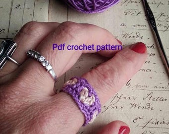 Crocheted Heart Ring Pattern: Two-Color DIY Jewelry (PDF Pattern)