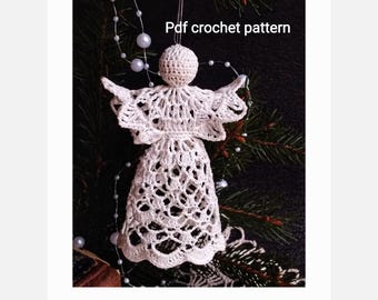 Schema angelo in pizzo all'uncinetto: decorazione per albero di Natale (schema PDF)