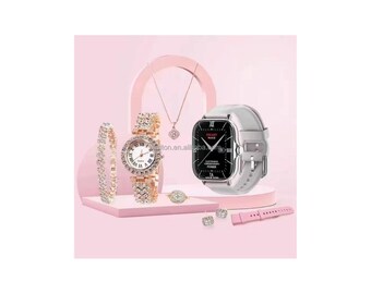 Reloj inteligente de lujo D15 GS, pantalla de diamante, conjunto de joyas , IOS, rastreador de actividad IP67, Monitor de ritmo cardíaco