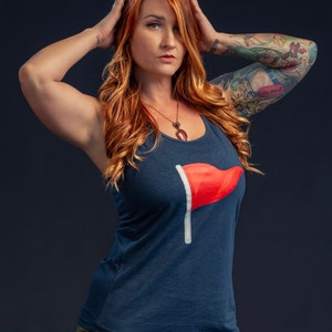 Women&#39;s Red Flag Racerback, Hilarious Workout Tank for Women - Perfect Gift for Fitness Lovers