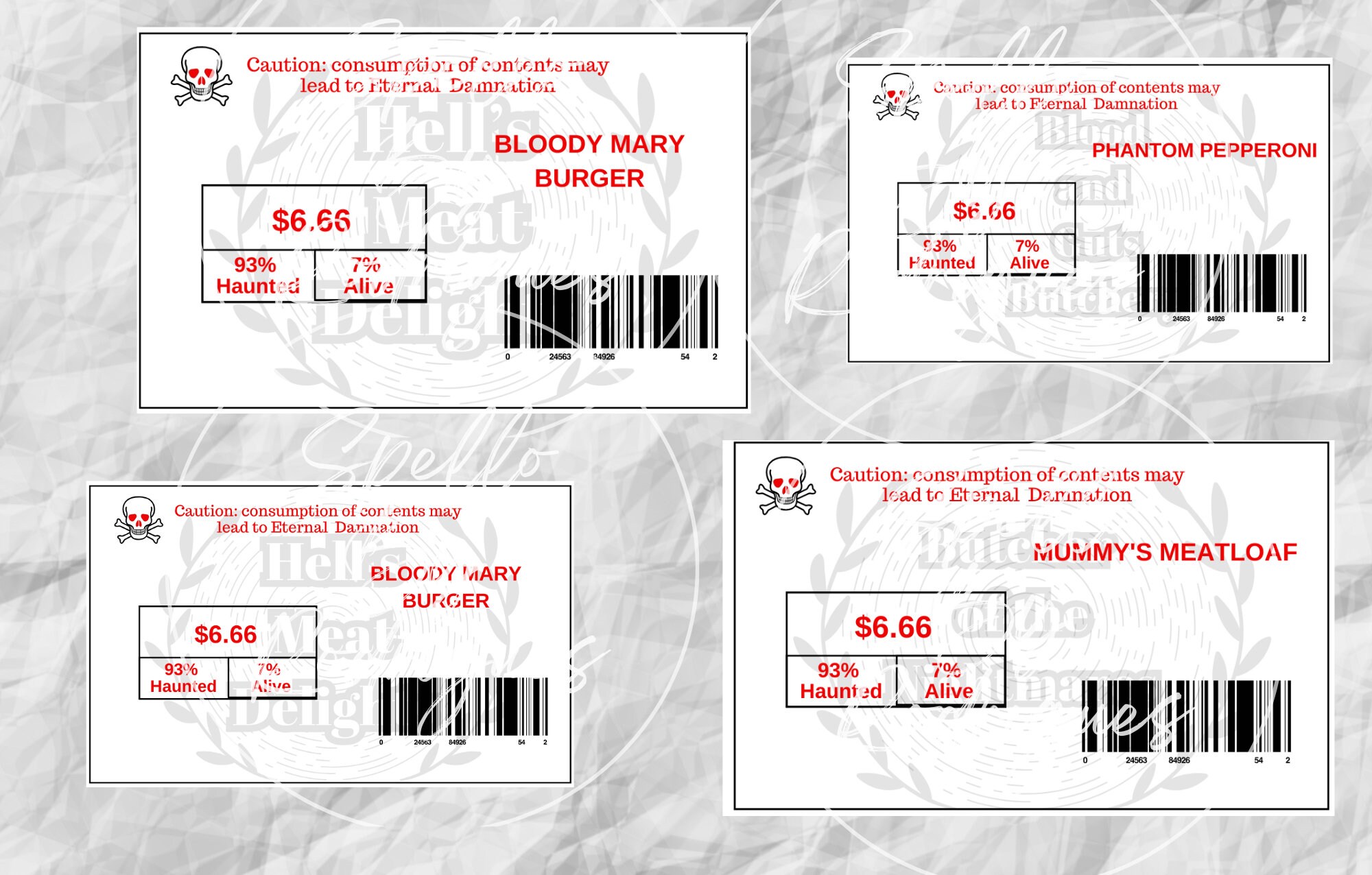 Printable Fake Meat Labels Canva Editable Fake Meat Label Etsy