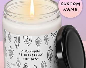 PERSONALIZED Vulva Candle, Custom Name Gift, Kinky Bridesmaid Gift, Rude Housewarming, Bestie Present, Mothers Day, Queer, Lesbian, Feminist