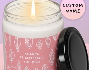 PERSONALIZED Vulva Candle, Custom Name Gift, Kinky Bridesmaid Gift, Rude Housewarming, Bestie Present, Mothers Day, Queer, Lesbian, Feminist