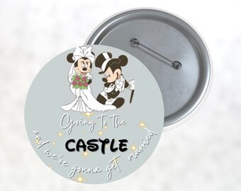 Disney themed CASTLE wedding button