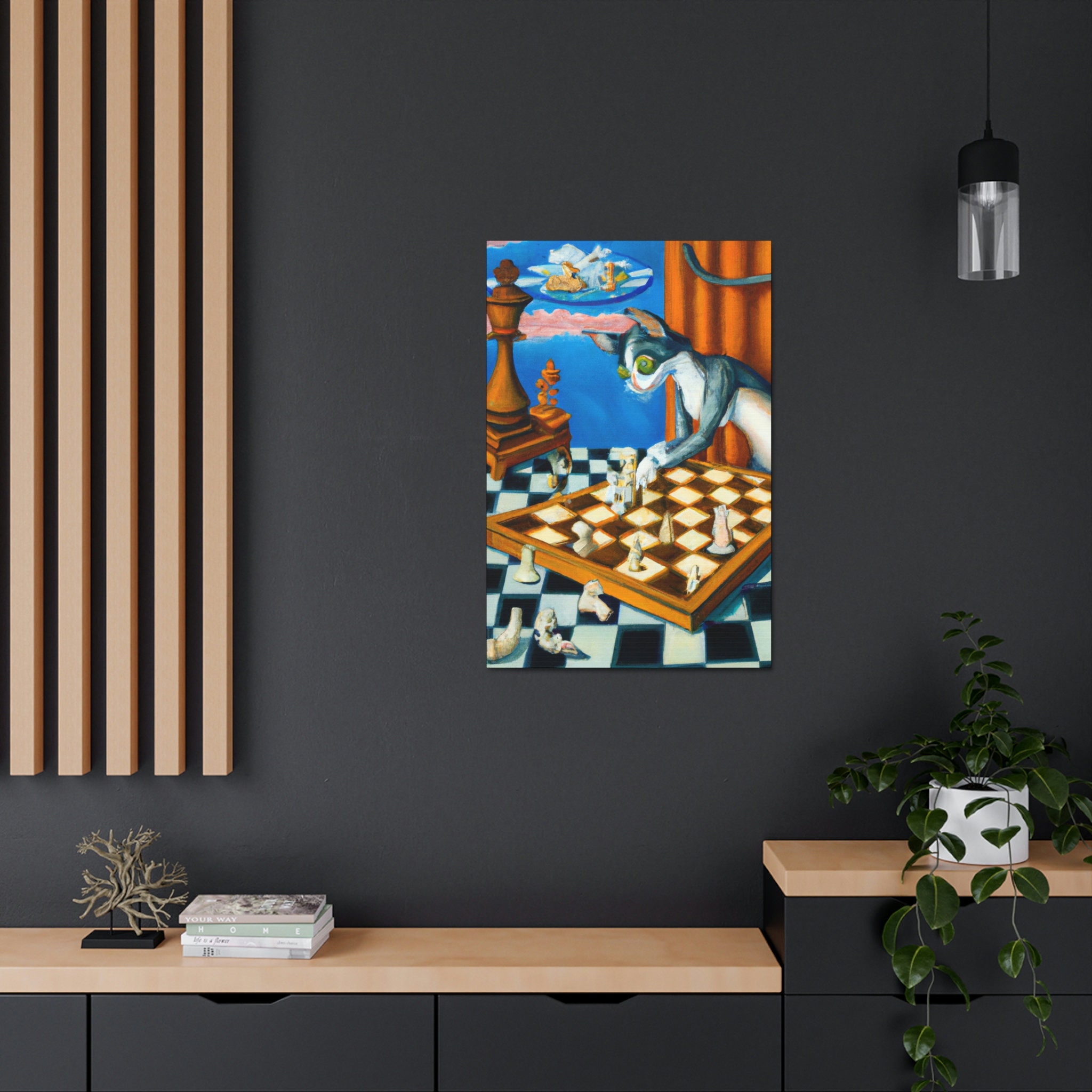 Cat Playing Chess, AI Generated Art Print for Sale by JacobJGuzman