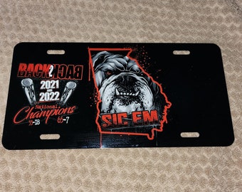 Georgia Bulldogs - Back 2 Back Championship -Custom Vanity License Plate
