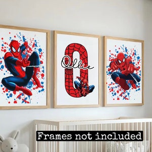 SPIDERMAN PRINTS-Superhero print - Boys bedroom prints - Boys room- Personalised prints