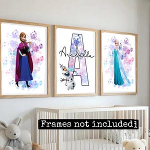 Frozen prints- Girls bedroom prints- Girls room- Character prints- Personalised prints