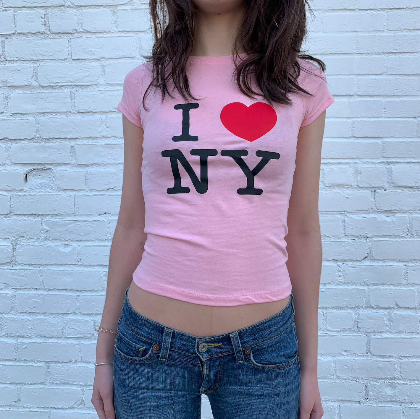 I LOVE NY cyber y2k gothic vintage crop top girl cyber y2k aesthetic  Harajuku clothing tee