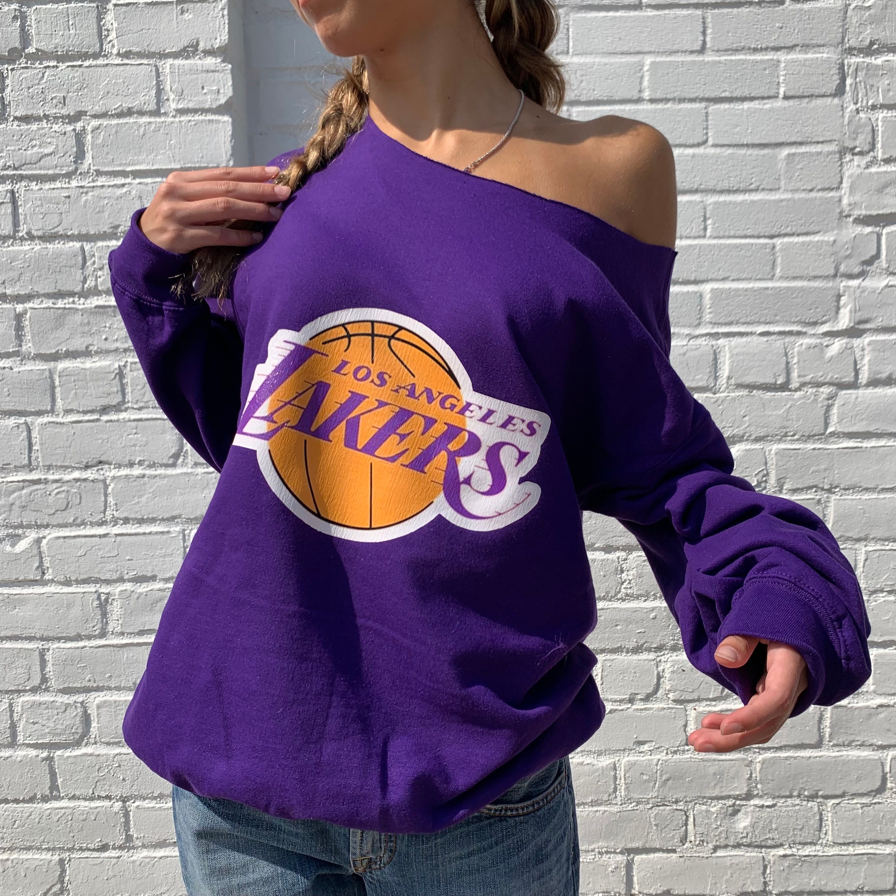 Women's Los Angeles Lakers Tommy Jeans Purple/Gold B Relaxed Crop T- Shirt