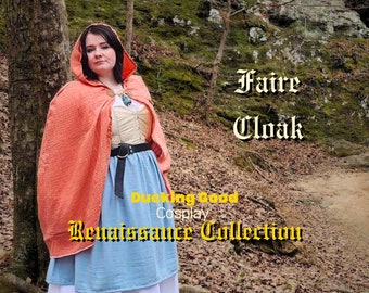 Ren Fair Cloak, Renaissance Festival Coat, Faire Garb, HANDMADE, Made in USA