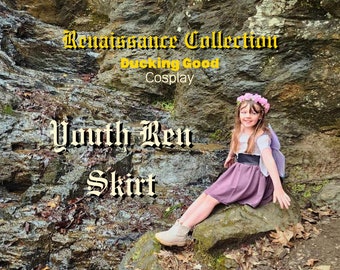 Ren Fair Kids Skirt, Medieval Renaissance Festival Dress Pixie Elf Pirate Wench Petal Handkerchief Faire Garb, HANDMADE, Made in USA