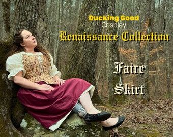 Ren Fair Skirt, Medieval Renaissance Festival Dress Pixie Elf Pirate Wench Petal Faire Garb, HANDMADE, Made in USA