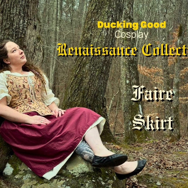 Ren Fair Skirt, Medieval Renaissance Festival Dress Pixie Elf Pirate Wench Petal Faire Garb, HANDMADE, Made in USA