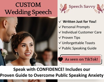Expertly Crafted Custom Wedding Speech, Wedding Toast, Maid of Honor Speech, Best Man Speech, Wedding Speech Help