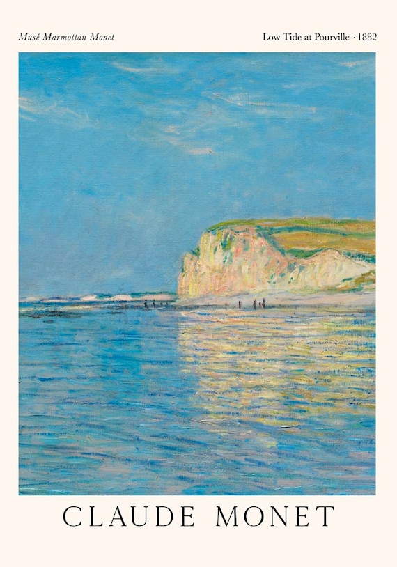 Low Tide at Pourville by Claude Monet Exhibition Poster Art Print