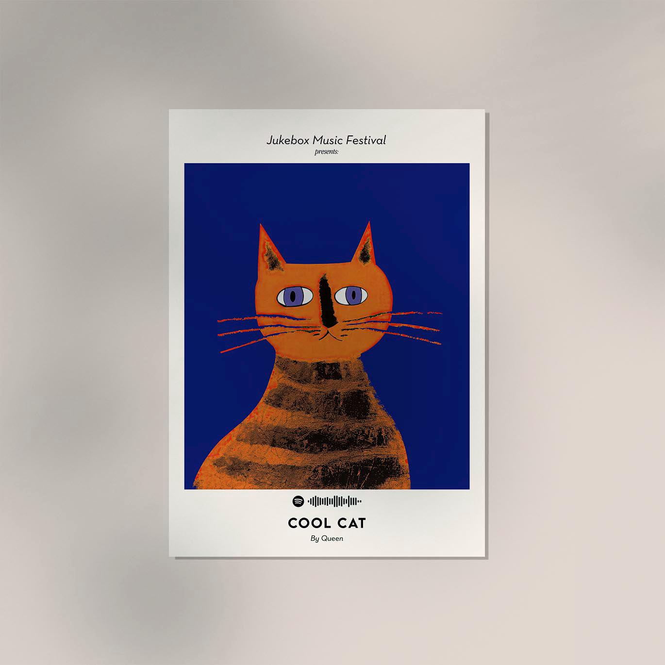 Cat Art Print | Queen Music Poster, Matte Paper - Etsy