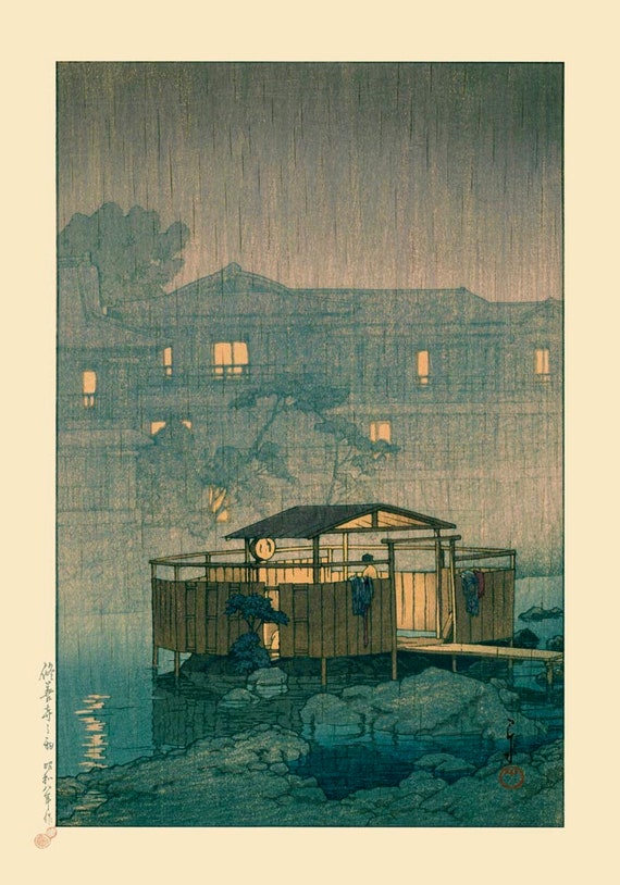Shuzenji in Rain by Kawase Hasui Japanese Print - Etsy