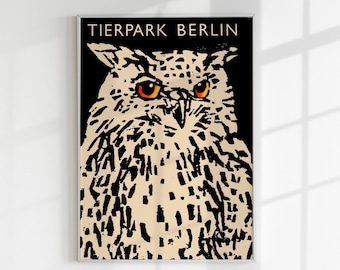 Zoo Tierpark Berlin Owl Poster Art Print