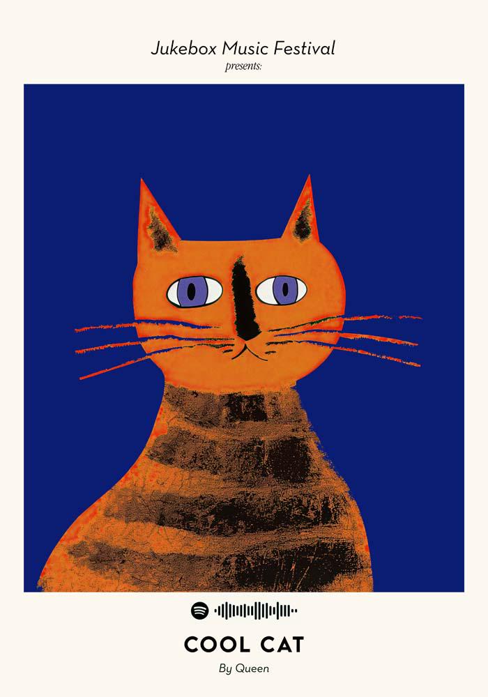 Cat Art Print | Queen Music Poster, Matte Paper - Etsy