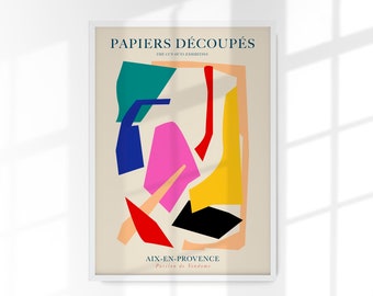Vivid Abstract Cut-outs Papiers Decoupes Art Poster